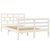 vidaXL Lovos rėmas, baltos spalvos, 120x200cm, pušies medienos masyvas