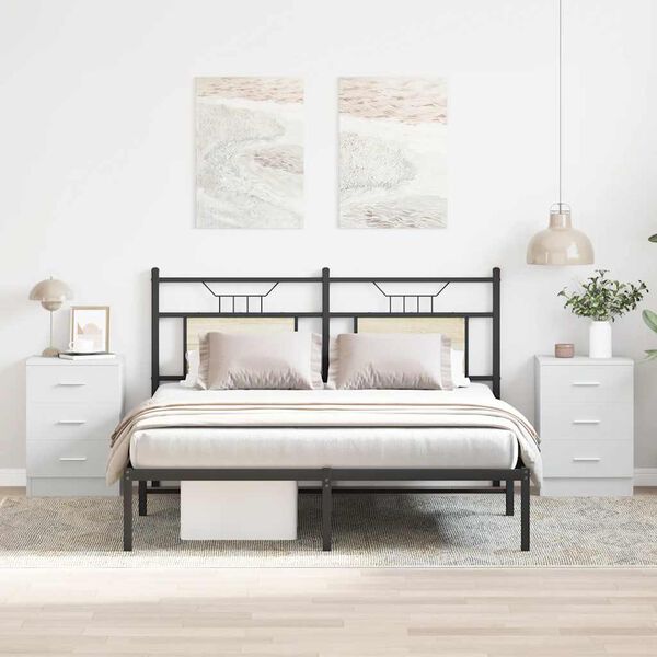 vidaXL Naktinės spintelės, 2vnt., baltos, 38x35x56cm, apdirbta mediena