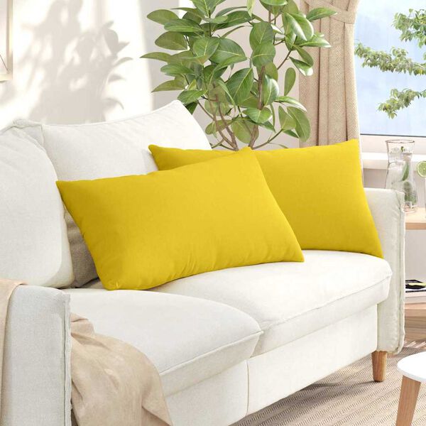 vidaXL Sofa Pagalvės 2 pcs Šviesi geltona 80 x 40 cm audinys
