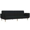 vidaXL Dvivietė sofa-lova su dvejomis pagalvėmis, juoda, audinys