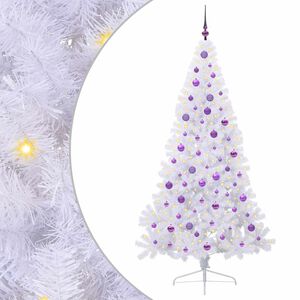vidaXL Dirbtinė Kalėdų eglutė su 300 LED Balta 210 cm PVC ir Plienas