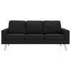 vidaXL Trivietė sofa, juodos spalvos, audinys