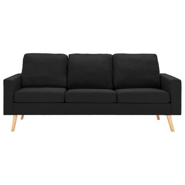 vidaXL Trivietė sofa, juodos spalvos, audinys