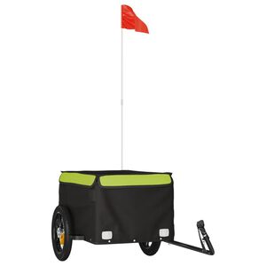 vidaXL Dviračio priekaba, juodos ir žalios spalvos, 30kg, geležis