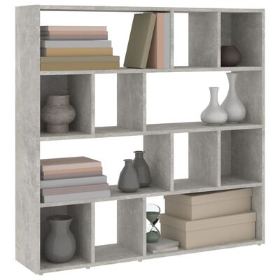 vidaXL Spintelė knygoms/kambario pertvara, betono pilka, 105x24x102cm