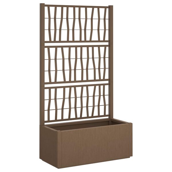 vidaXL Sodas vazonas su trellis Ruda 80 x 36 x 140 cm PP