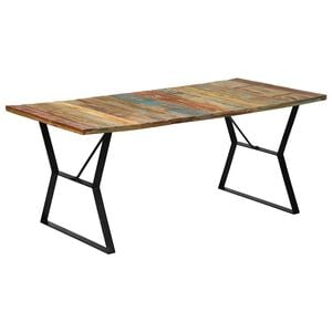 vidaXL Valgomojo stalas, 180x90x76cm, perdirbtos medienos masyvas