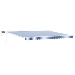 vidaXL I&scaron;traukiama markizė Mėlyna ir balta 500 &times; 300 cm