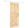 vidaXL Slankios durys 100 x 210 cm Pu&scaron;ies medienos masyvas