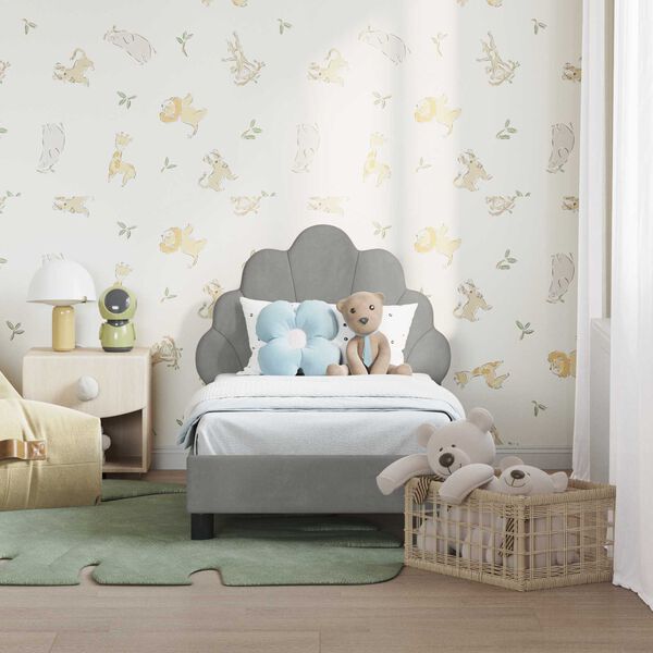 vidaXL Vaiki&scaron;ka Lovo Rėmas su Galvūgaliu &Scaron;viesiai pilka 70 x 140 cm