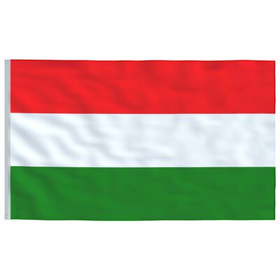 vidaXL Vengrijos vėliava su stiebu, aliuminis, 6m