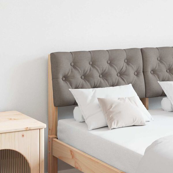 vidaXL Apmu&scaron;ta lovos galvūgalis Taupe 120 cm Kietos pu&scaron;ies mediena