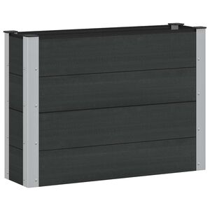 vidaXL Paauk&scaron;tinta sodo lova Juoda 100 x 30 x 72 cm WPC ir aliuminis