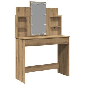 vidaXL Kosmetinis staliukas su LED lemputėmis, artisano, 96x40x142cm