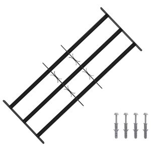 vidaXL Langų saugos grotelės su 3 skersinėmis 3 vnt. 63-114 cm