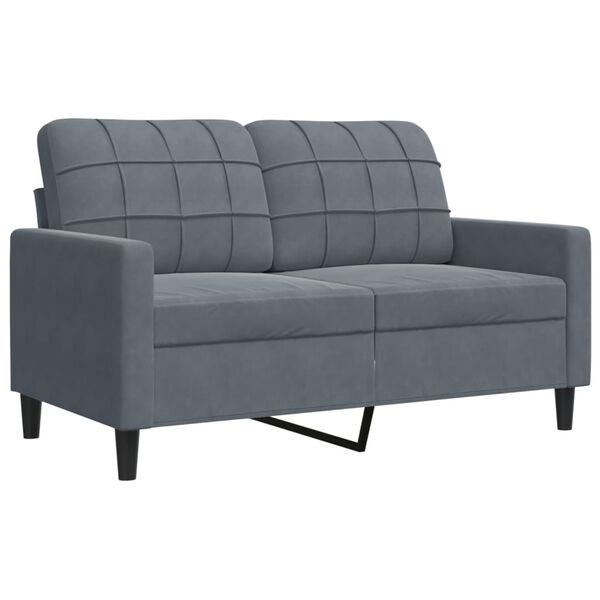 vidaXL Dvivietė sofa, tamsiai pilkos spalvos, 120cm, aksomas