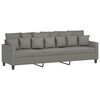 vidaXL Trivietė sofa, tamsiai pilkos spalvos, 210cm, audinys