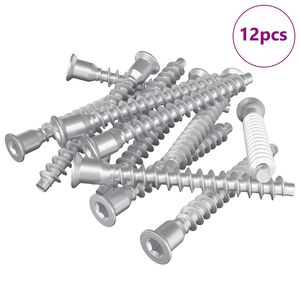 vidaXL Confirmat varžtai 12 pcs Sidabro &Oslash;7 x 58 mm Metalas