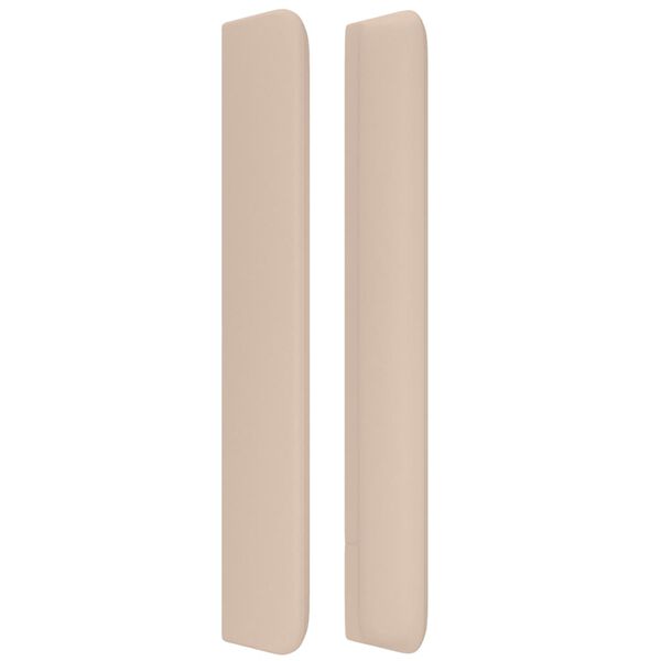 vidaXL Galvūgalis su auselėmis, kapučino,147x16x118/128cm,dirbtinė oda