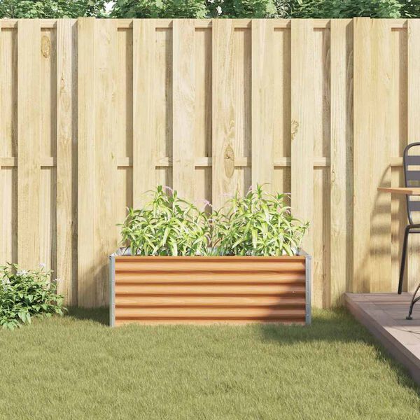 vidaXL Paauk&scaron;tinta sodo lova 98 x 50 x 36 cm Cinkuota plienas