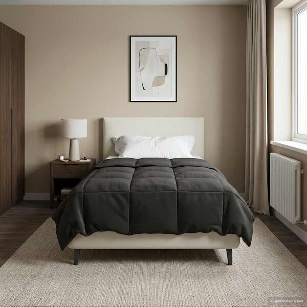 vidaXL Pilna metų antklodė Antracitas 140 x 220 cm Mikropluo&scaron;tas