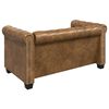 vidaXL Chesterfield dvivietė sofa, dirbtinė oda, ruda