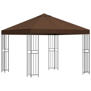 vidaXL Pavėsinė 3 x 3 m Ruda Poliesteris ir plienas 190 gsm