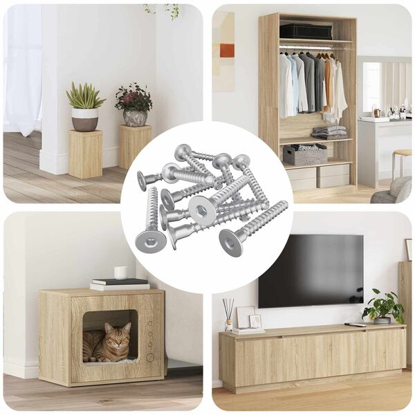 vidaXL Confirmat varžtai 5000 pcs Sidabro Metalas