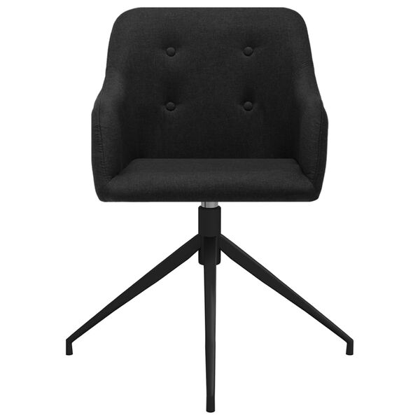 vidaXL Pasukamos valgomojo kėdės, 2vnt., juodos spalvos, audinys