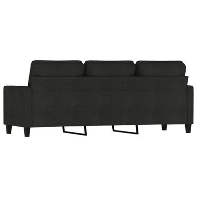 vidaXL Trivietė sofa, juodos spalvos, 180cm, audinys