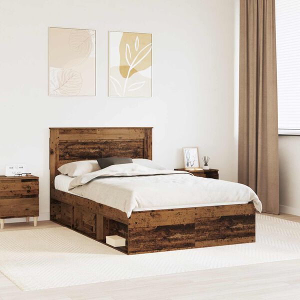 vidaXL Lovos rėmas Senas medis 120 x 200 cm Kietos pu&scaron;ies mediena