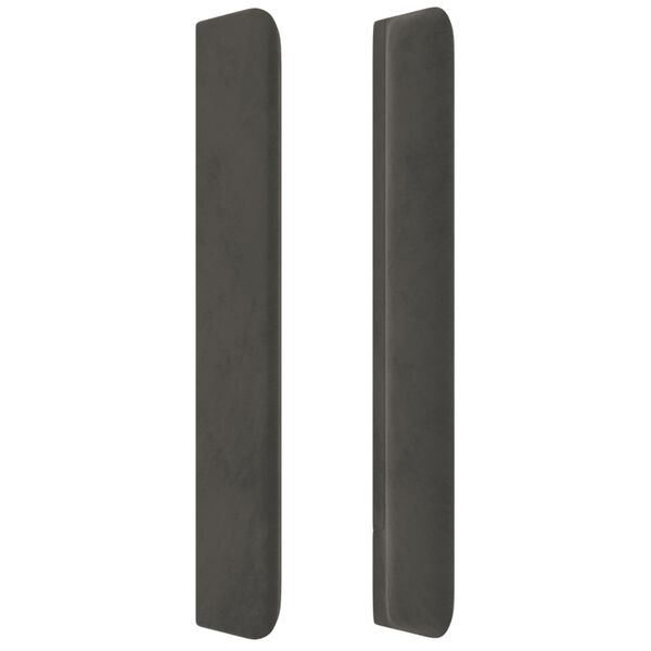 vidaXL Galvūgalis su auselėmis,tamsiai pilkos,183x16x118/128cm,aksomas