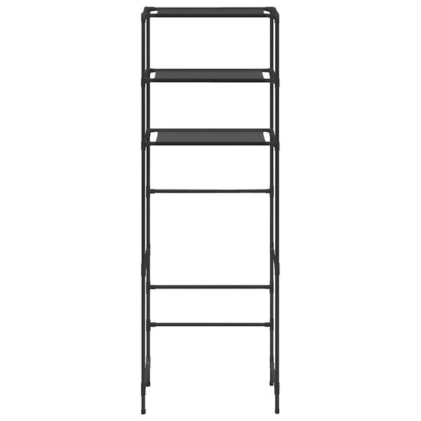 vidaXL Lentyna virš klozeto, 3 lentynos, juoda, 53x28x169cm