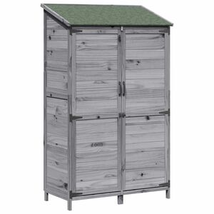 vidaXL Sodo Sandėlys Pilka 106,5 x 56 x 176 cm Kietasis pu&scaron;inis medis