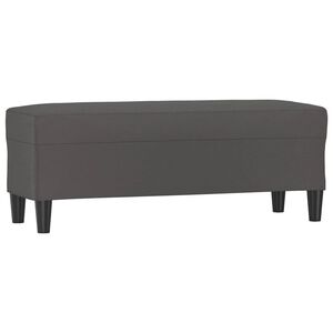 vidaXL Suoliukas, pilkos spalvos, 100x35x41cm, dirbtinė oda