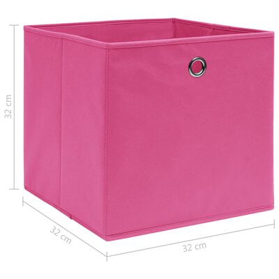 vidaXL Daiktadėžės, 10vnt., rožinės spalvos, 32x32x32cm, audinys