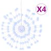 vidaXL Kalėdiniai &scaron;viestuvai fejerverkai, 4vnt., &scaron;alti balti, 140 LED