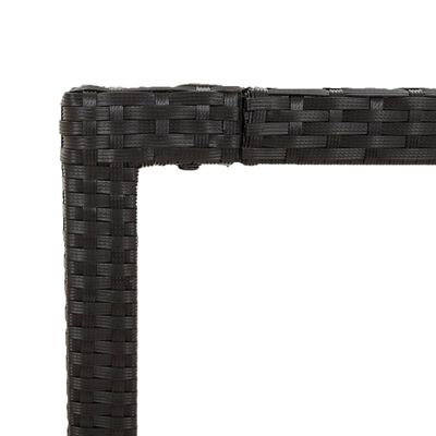 vidaXL Bistro komplektas su pagalvėlėmis, 3 dalių, juodas, poliratanas