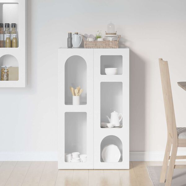 vidaXL Kabalas Auk&scaron;tai blizganti balta 59 x 35 x 100,5 cm