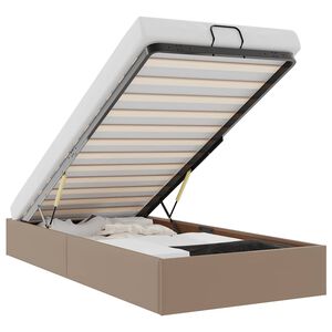 vidaXL Osmanų lovos rėmas be čiužinio, kapučino, 80x200cm, dirbt. oda