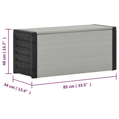 vidaXL Sodo atliekų dėžė, pilkos spalvos, 85x34x40cm