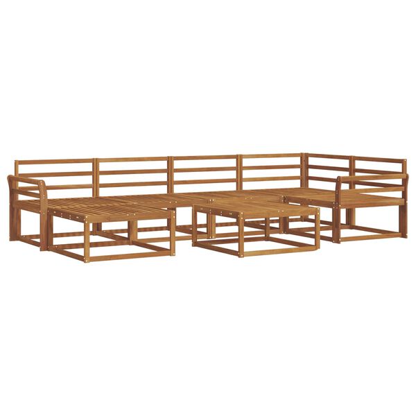 vidaXL Lauko sofos komplektas 7 pcs Natūrali Kietos akacijos mediena