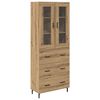vidaXL Auk&scaron;tas spintelė 2 pcs Amatininkų ąžuolas 69,5 x 34 x 180 cm