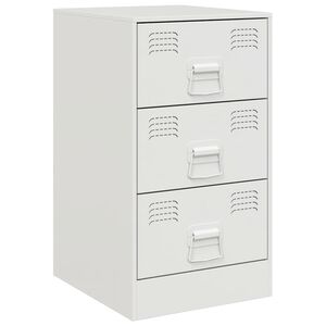 vidaXL Naktinė spintelė, baltos spalvos, 34,5x39x62cm, plienas