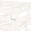 vidaXL Dviguba konteinerių pastogė, balta, pu&scaron;ies medienos masyvas