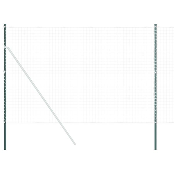 vidaXL Tvorelės stulpas 2 pcs Žalia Milteliniu būdu padengtas plienas