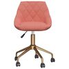 vidaXL Pasukamos valgomojo kėdės, 2vnt., rožinės spalvos, aksomas
