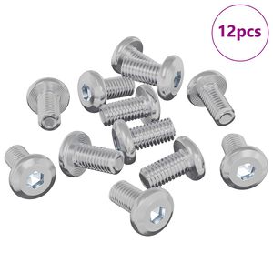 vidaXL Užrakinimo varžtas Paprastas 12 pcs Sidabro M6 x 12 mm Plienas