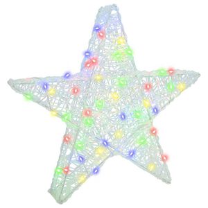 vidaXL 3D žvaigždė 50 LED Įvairiaspalvis 55 x 53.5 x 10 cm Akrilas