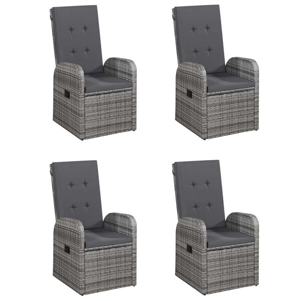 vidaXL Sodo komplektas su pagalvėlėmis, 5 dalių, pilkas, poliratanas